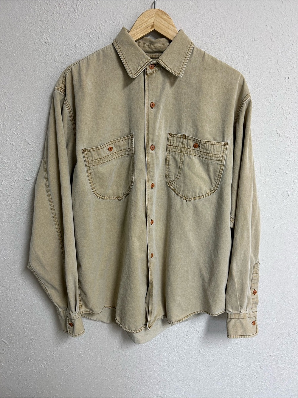 Vintage 90s Calvin Klein Heavy Cotton Denim Shirt Mens M